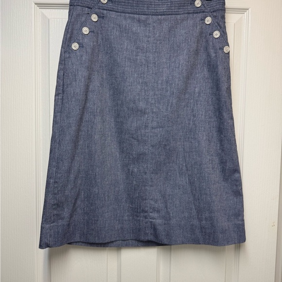 Blue A-Line Skirt for Work - Picture 2 of 11